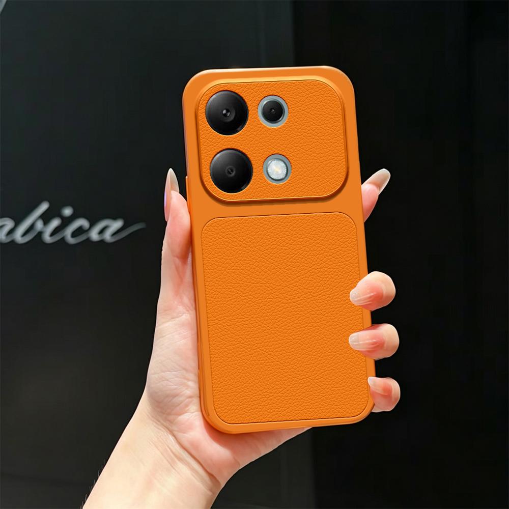 For Redmi Note 13 Pro 4G Lambskin Series Skin Feel Shockproof Phone Case(Orange) - Shopkiz.com