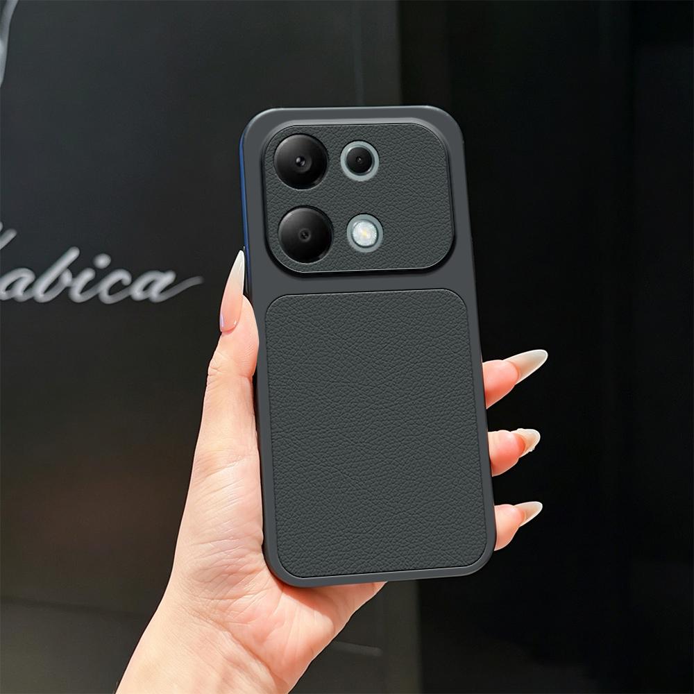 For Redmi Note 13 Pro 4G Lambskin Series Skin Feel Shockproof Phone Case(Black) - Shopkiz.com
