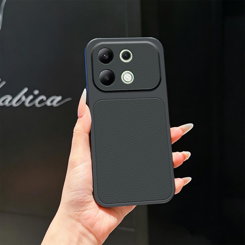 For Redmi Note 13 4G Lambskin Series Skin Feel Shockproof Phone Case(Black) - Shopkiz.com