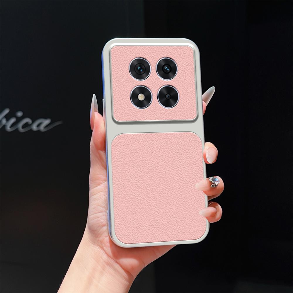 For Redmi Note 14 Pro 4G Lambskin Series Skin Feel Shockproof Phone Case(Pink) - Shopkiz.com