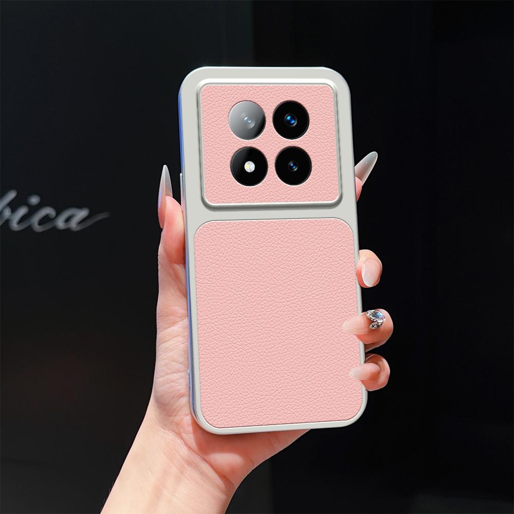 For Redmi Note 14 Pro+ 5G Lambskin Series Skin Feel Shockproof Phone Case(Pink) - Shopkiz.com