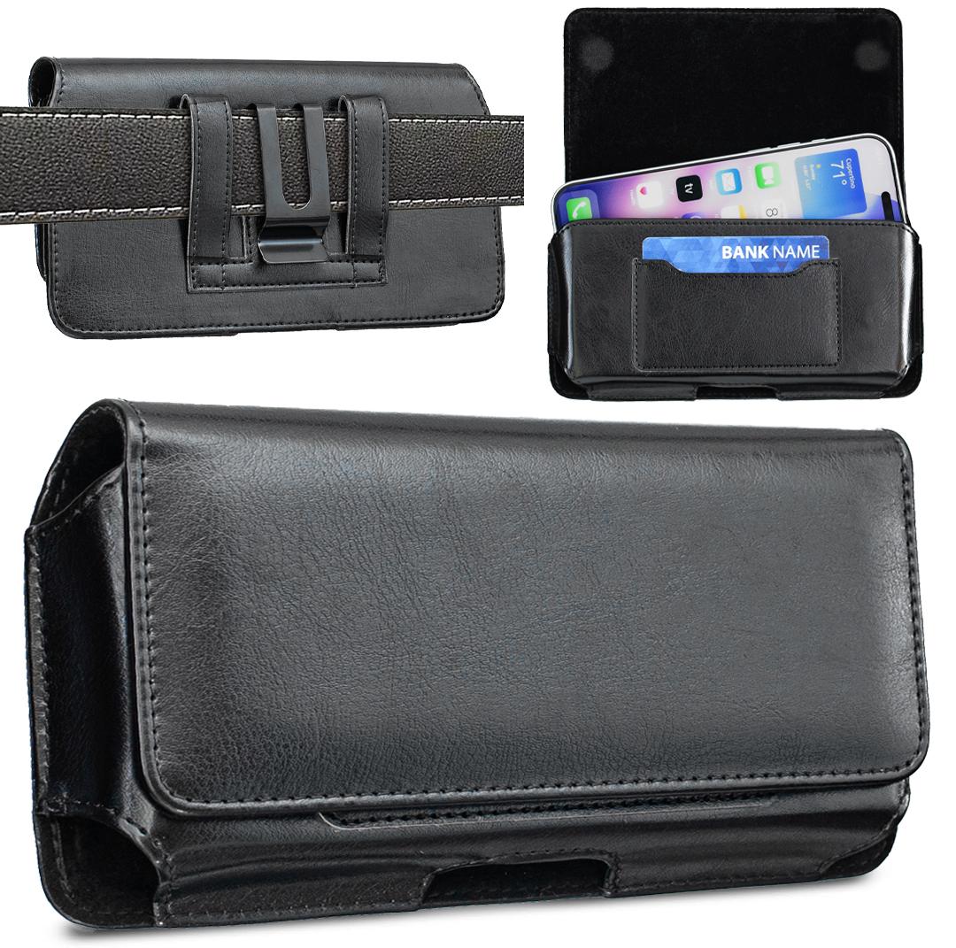 For 5.5 inch BFB17 Horizontal Vegan Leather Phone Waist Bag(Black) - Shopkiz.com