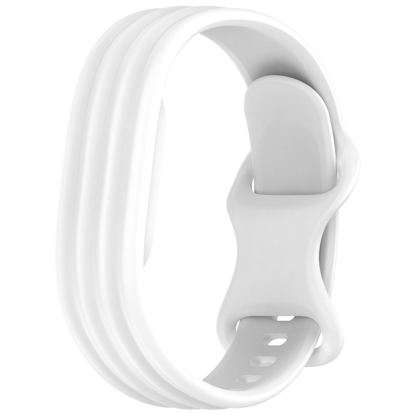 For Google Fitbit Air xDfind Integrated Solid Color Butterfly Buckle Silicone Watch Band(White) - Shopkiz.com