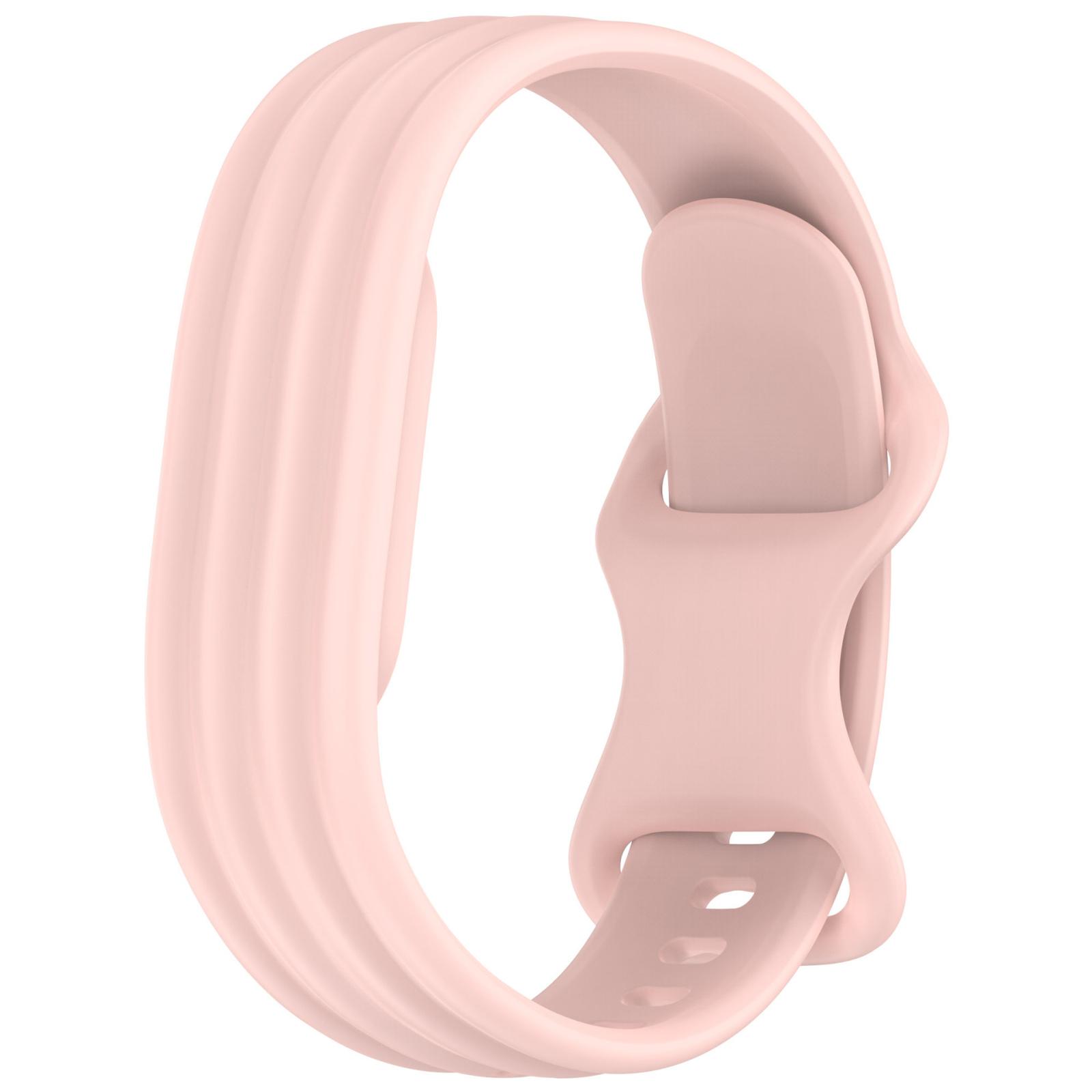 For Google Fitbit Air xDfind Integrated Solid Color Butterfly Buckle Silicone Watch Band(Light Pink) - Shopkiz.com
