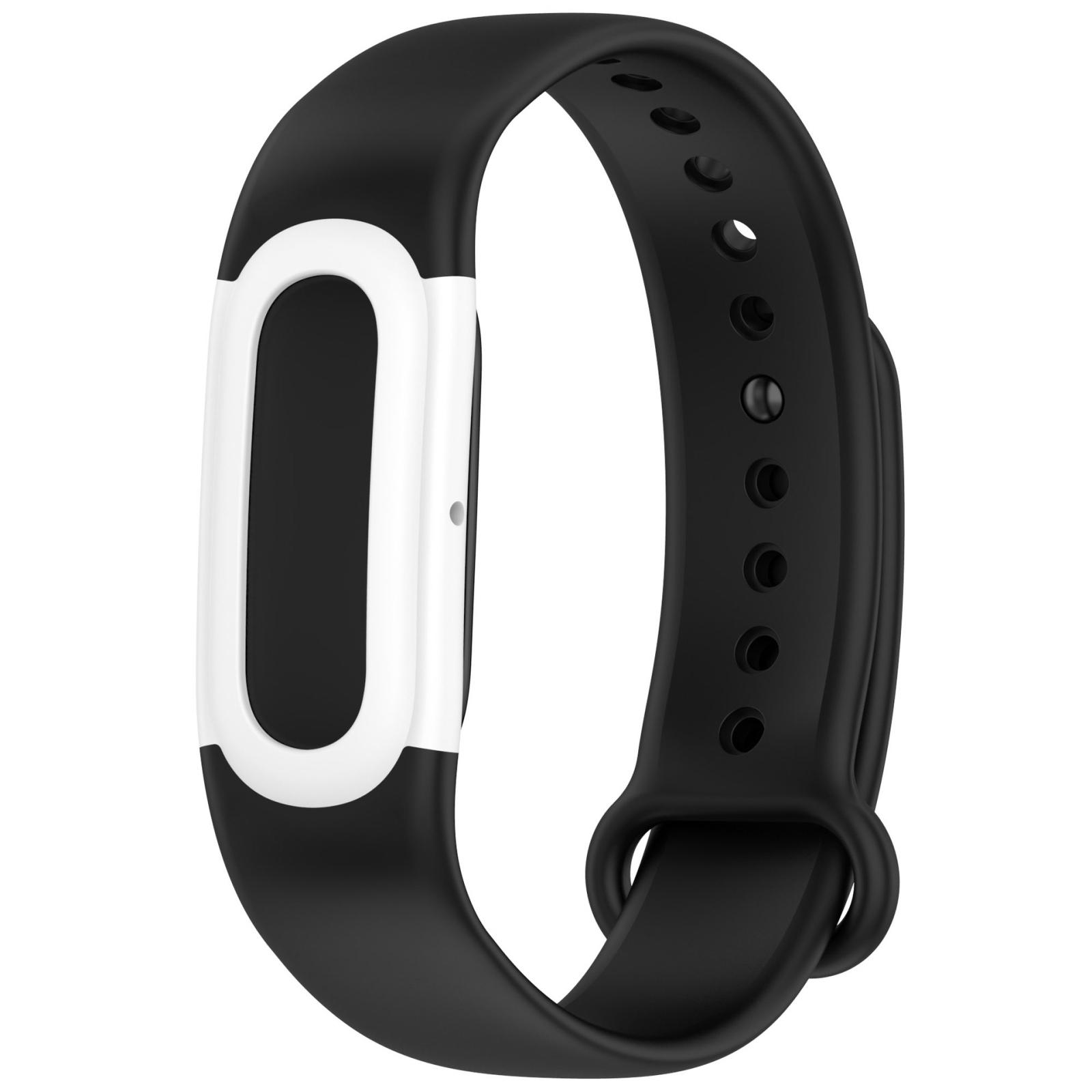 For Google Fitbit Air xDfind Integrated Color Blocked Silicone Watch Band(Black White) - Shopkiz.com