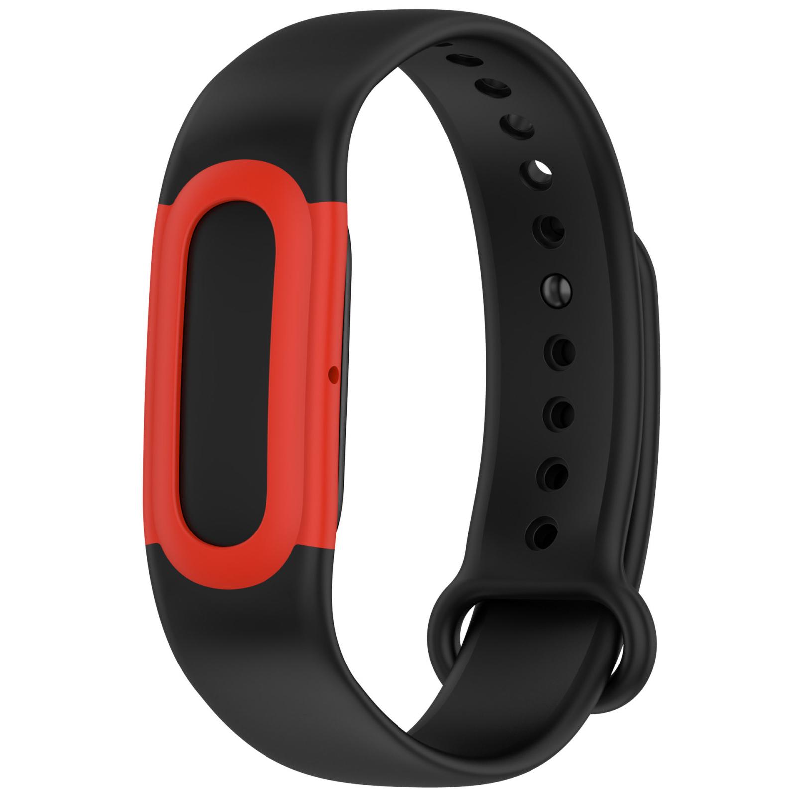 For Google Fitbit Air xDfind Integrated Color Blocked Silicone Watch Band(Black Red) - Shopkiz.com