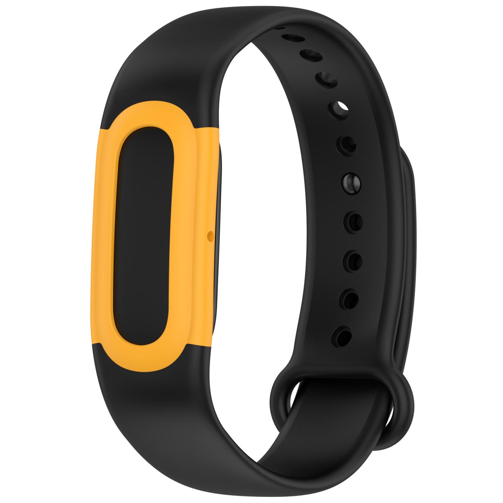 For Google Fitbit Air xDfind Integrated Color Blocked Silicone Watch Band(Black Yellow) - Shopkiz.com