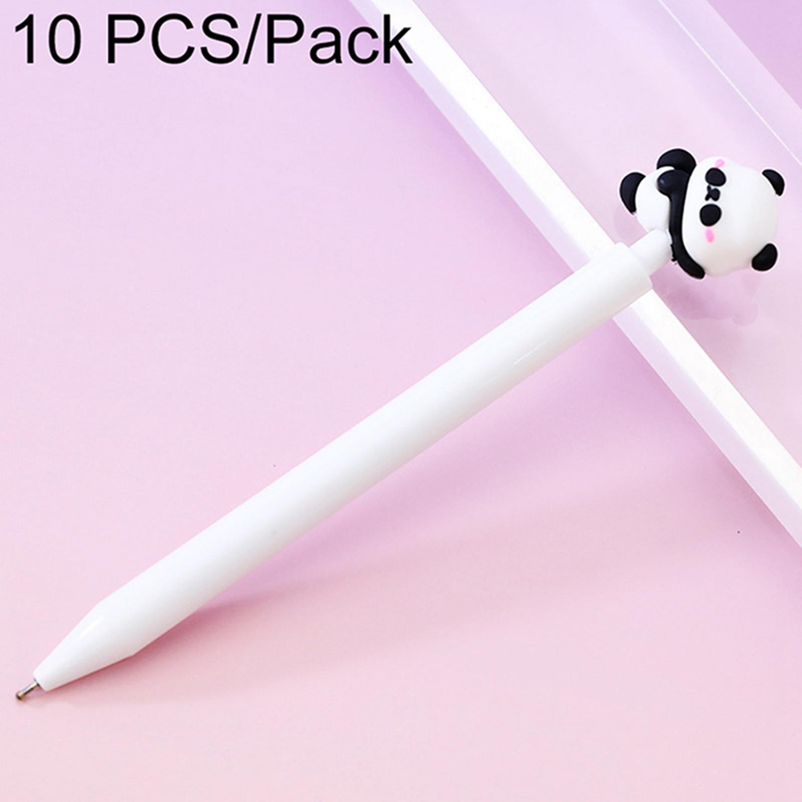 10 PCS/Pack Christmas Stress Relief Retractable Medium-oil Ballpoint Pen(Panda Topper) - Shopkiz.com
