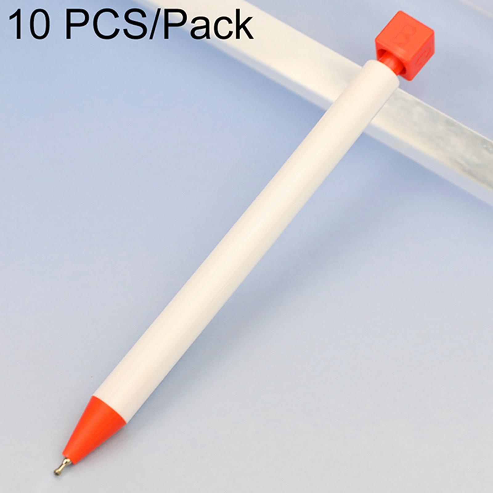 10 PCS/Pack Rotatable Dice Retractable Plastic Medium-oil Ballpoint Pen(Red White) - Shopkiz.com