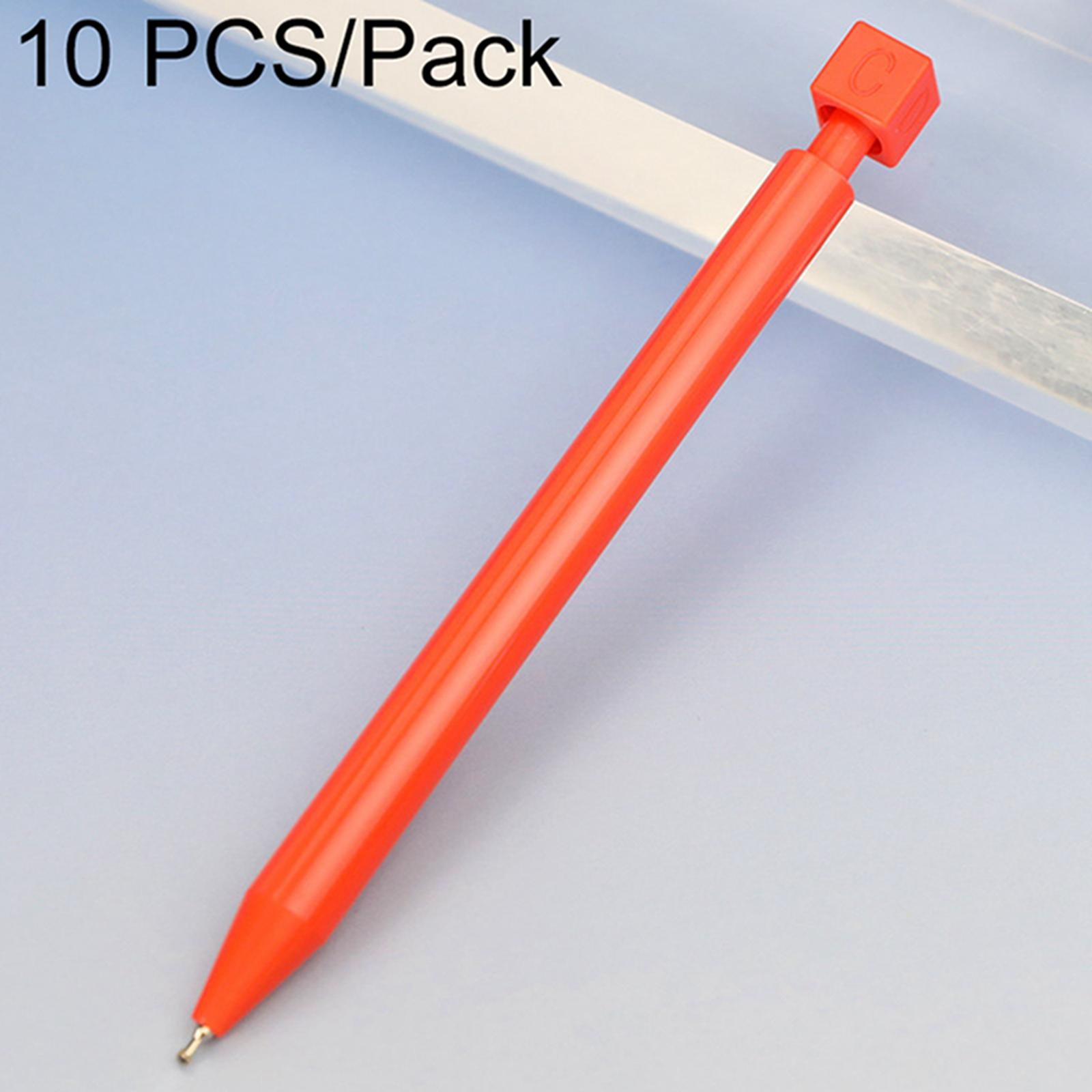 10 PCS/Pack Rotatable Dice Retractable Plastic Medium-oil Ballpoint Pen(Red) - Shopkiz.com