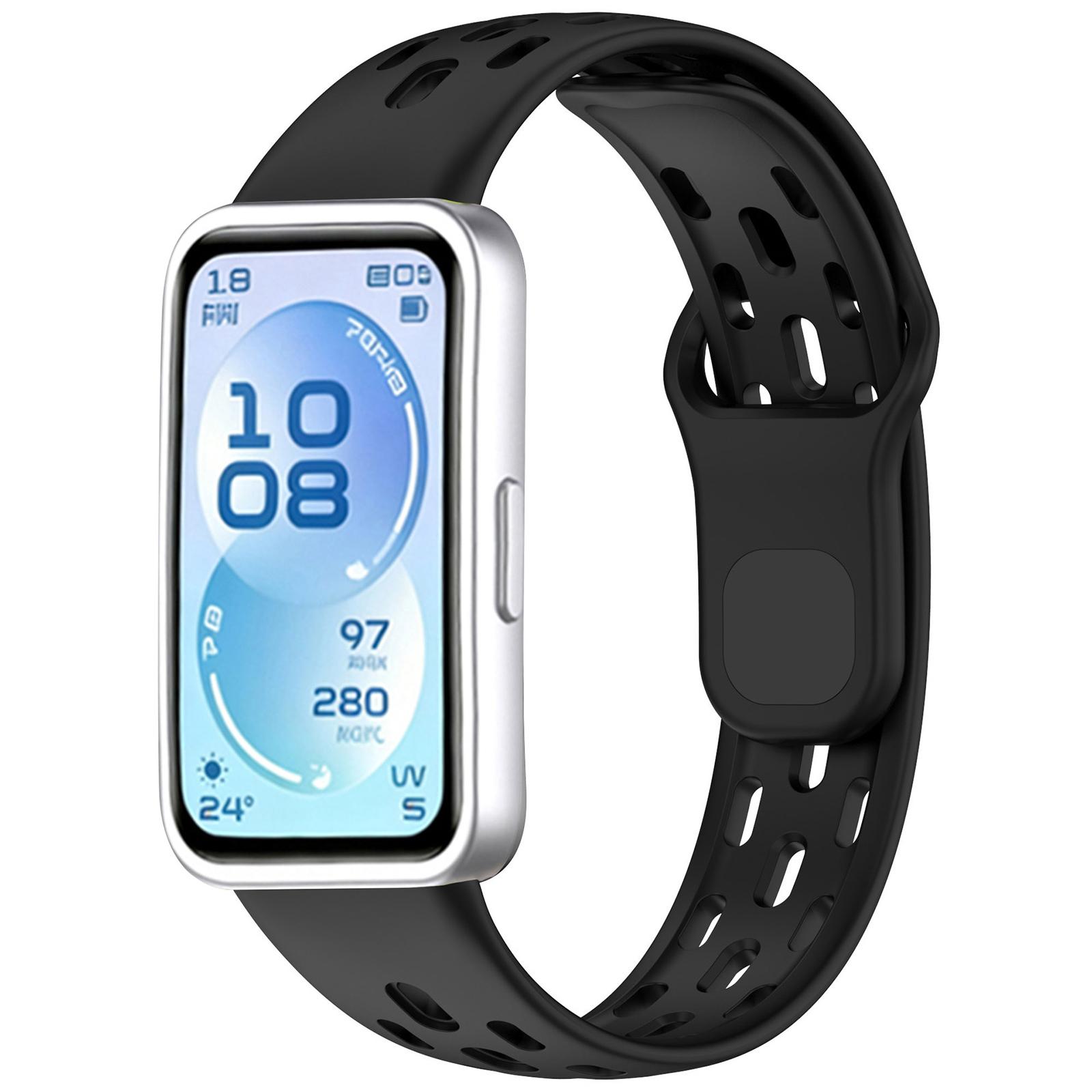 For Huawei Band 11 Pro / 11 Pro NFC / 11 xDfind Honeycomb Breathable Silicone Watch Band(Black) - Shopkiz.com