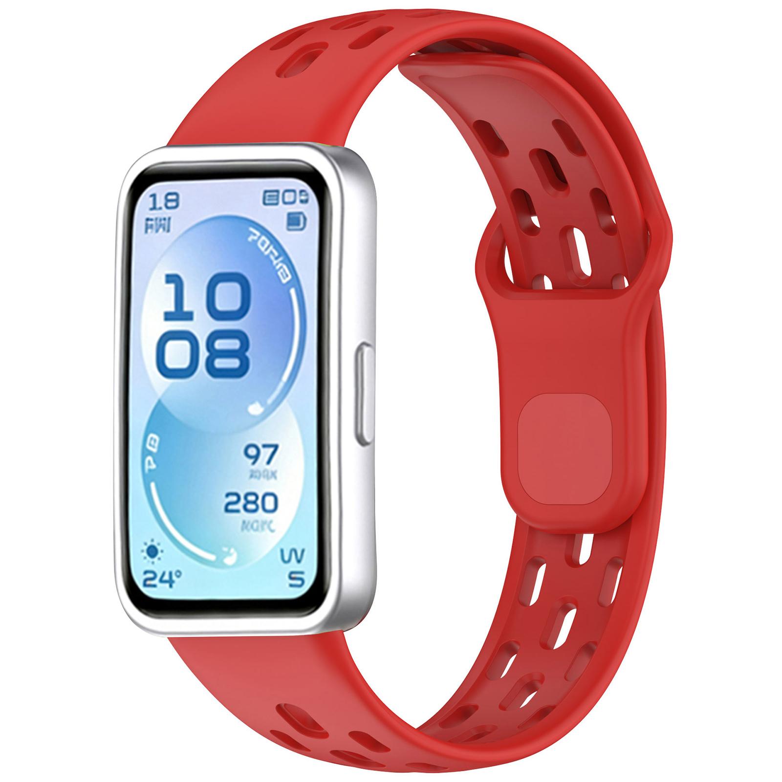 For Huawei Band 11 Pro / 11 Pro NFC / 11 xDfind Honeycomb Breathable Silicone Watch Band(Red) - Shopkiz.com