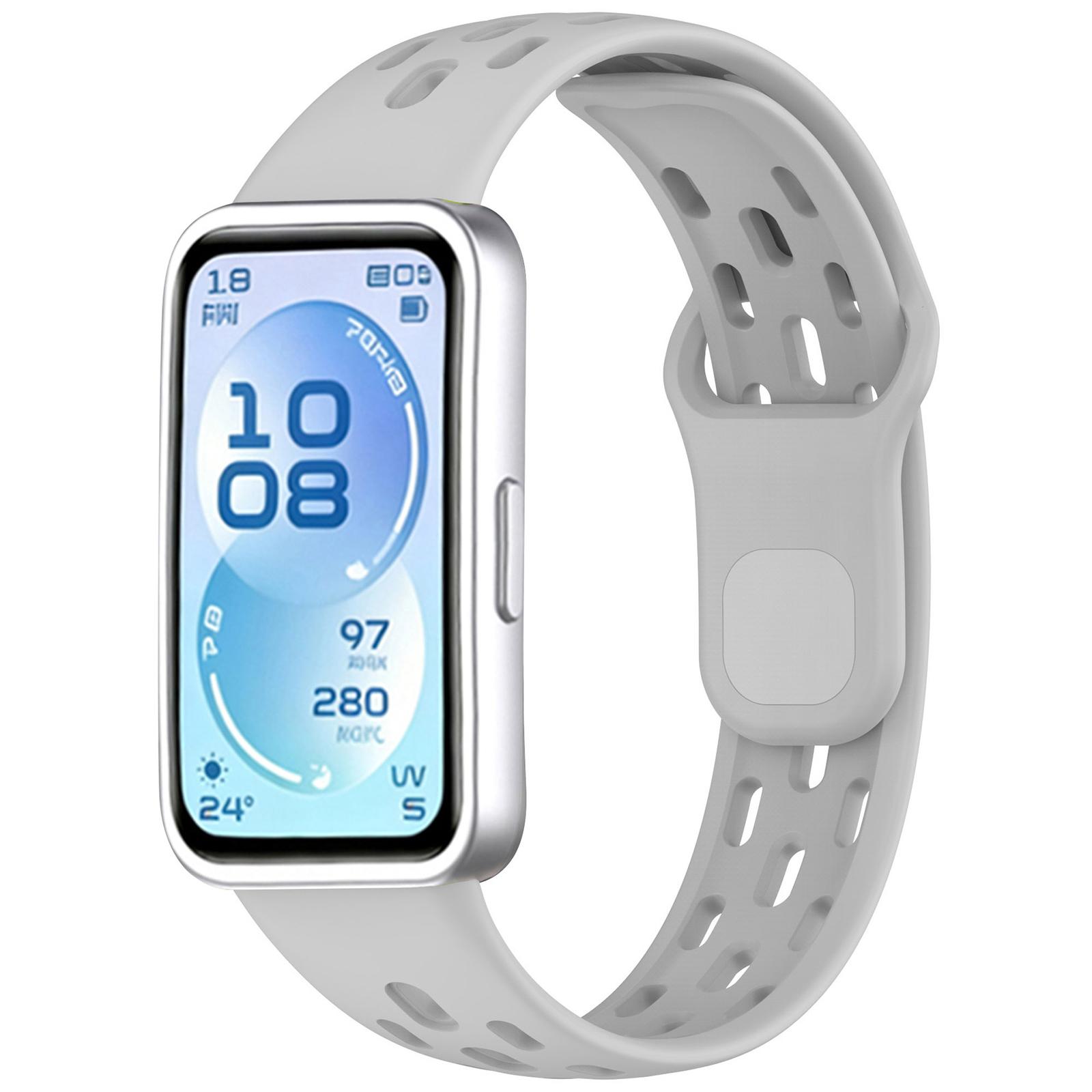 For Huawei Band 11 Pro / 11 Pro NFC / 11 xDfind Honeycomb Breathable Silicone Watch Band(Grey) - Shopkiz.com