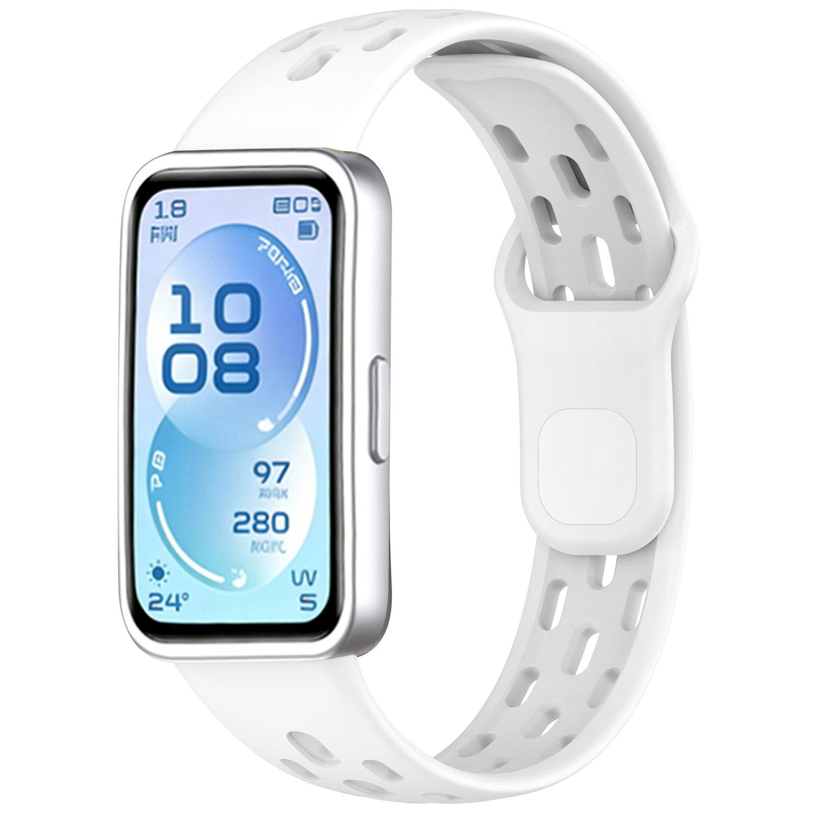 For Huawei Band 11 Pro / 11 Pro NFC / 11 xDfind Honeycomb Breathable Silicone Watch Band(White) - Shopkiz.com