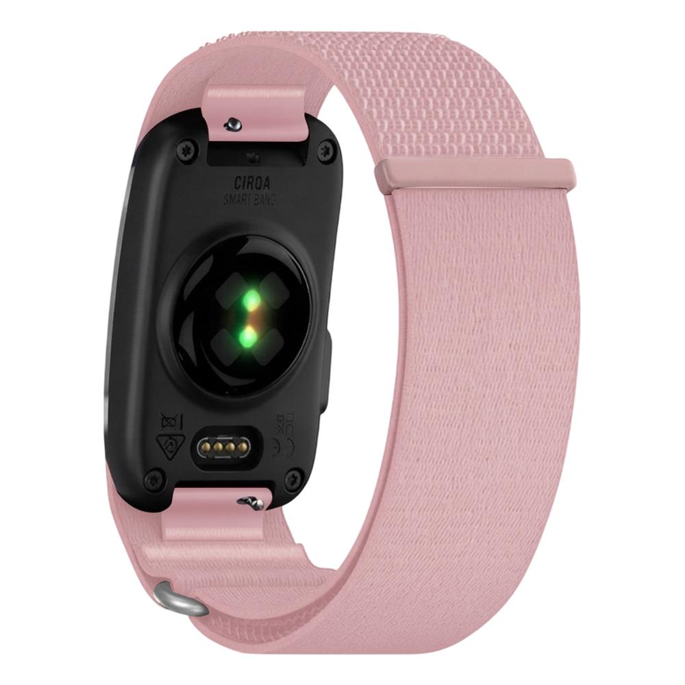 For Garmin CIRQA Smart Band xDfind Woven Nylon Hook and Loop Fastener Watch Band, Size:L-XL Wrist Circumference 145-240mm(Pearl Pink) - Shopkiz.com