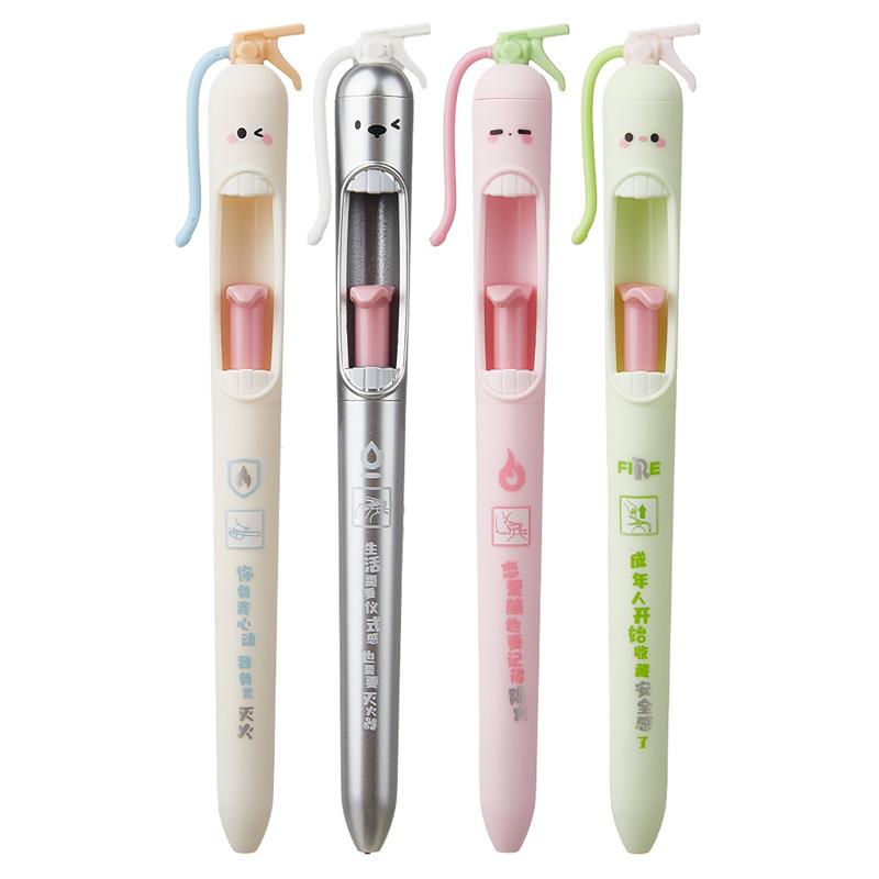 4 PCS/Set Fire Extinguisher Design 0.5mm Tip Retractable Gel Pen for Students - Shopkiz.com