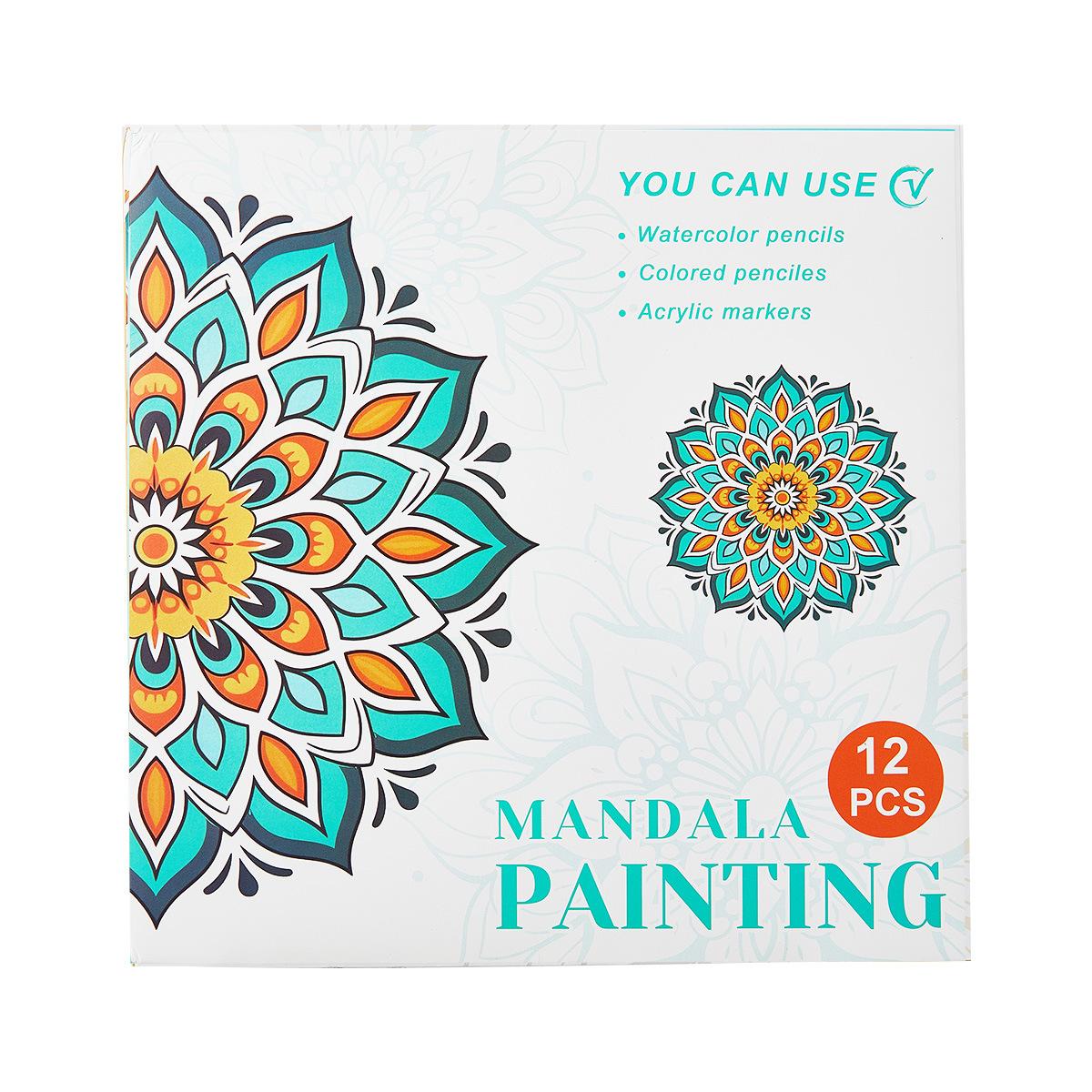 DIY Doodle & Stress-Relief Painting Coloring Book for Kids 12-Page(Mandala-A) - Shopkiz.com