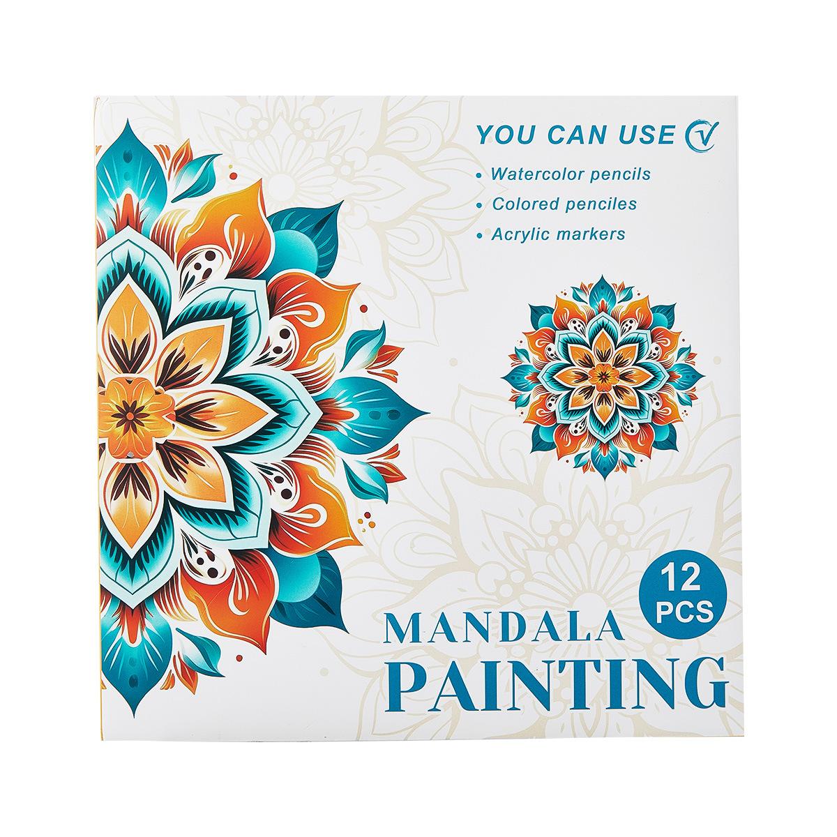 DIY Doodle & Stress-Relief Painting Coloring Book for Kids 12-Page(Mandala-C) - Shopkiz.com