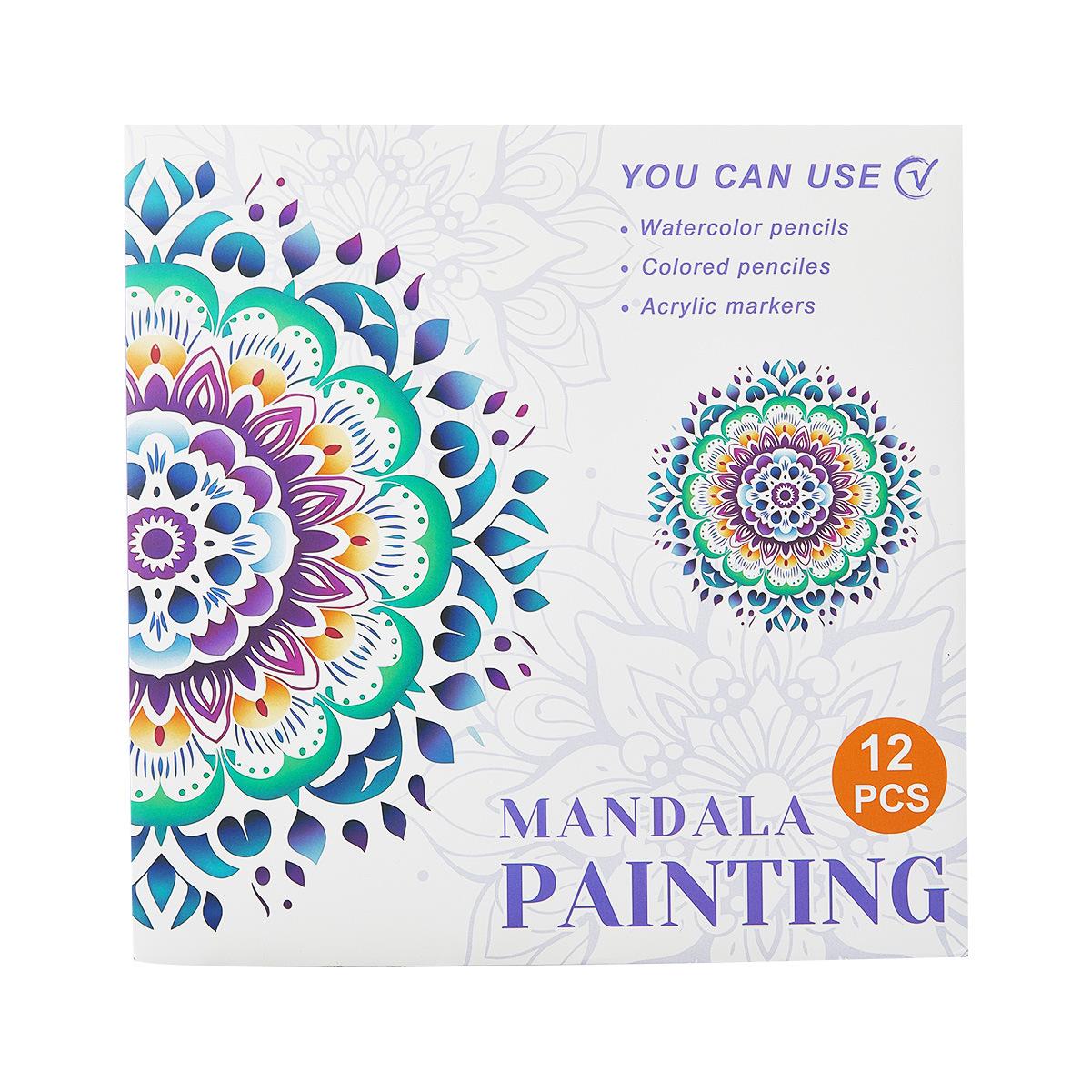 DIY Doodle & Stress-Relief Painting Coloring Book for Kids 12-Page(Mandala-D) - Shopkiz.com