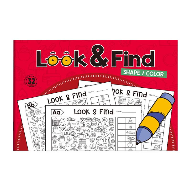 Look and Find Activity Coloring Book for Kids 32-Page Concentration Training Picture Puzzle Book(Red) - Shopkiz.com