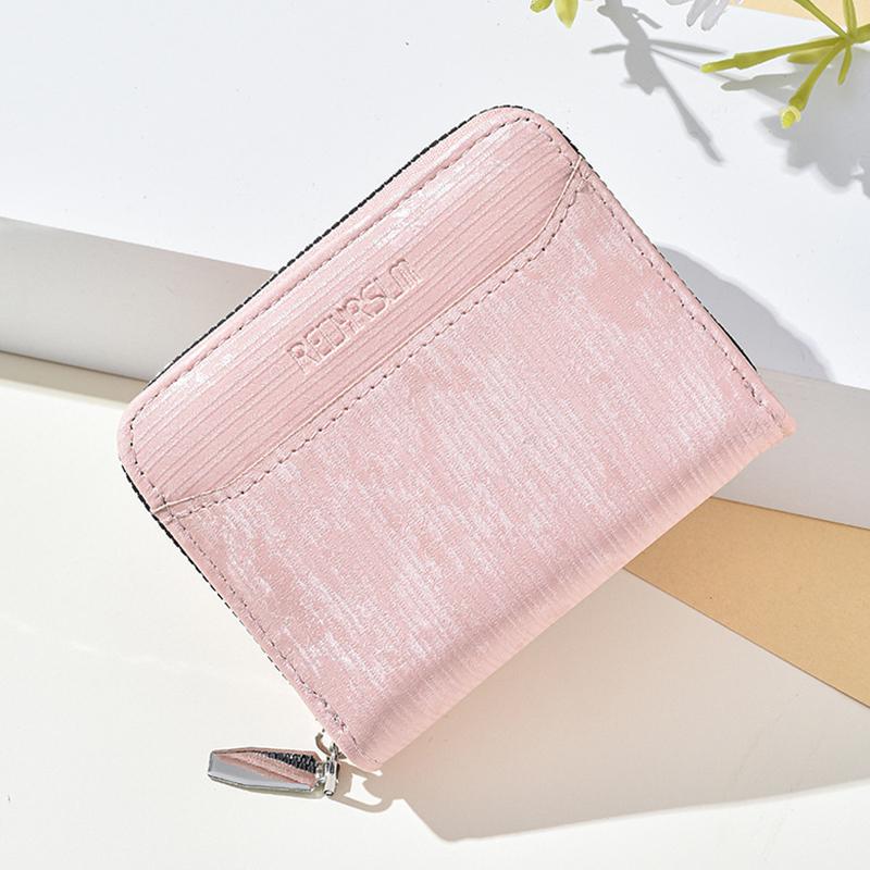 RECHRSLM Large Capacity Multi-card Short Zipper Coin Card Bag(Pink) - Shopkiz.com
