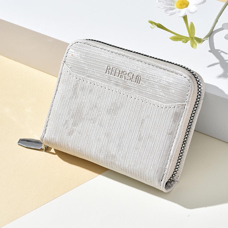 RECHRSLM Large Capacity Multi-card Short Zipper Coin Card Bag(Grey) - Shopkiz.com