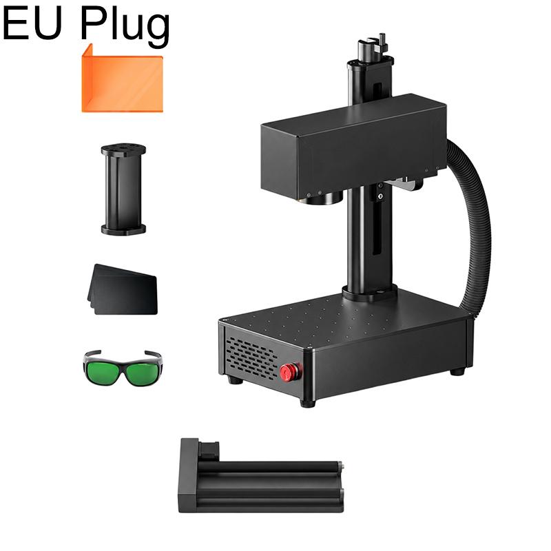 DAJA S4Mini Fiber Laser Marking Machine High-Precision Metal Engraving Machine for Industrial Use, Model:S4Mini + Rotary Axis(EU Plug) - Shopkiz.com