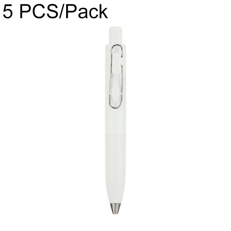 5 PCS/Pack 0.5mm Bullet Tip Colorful Retractable Pocket Ballpoint Pen, Color:White - Shopkiz.com