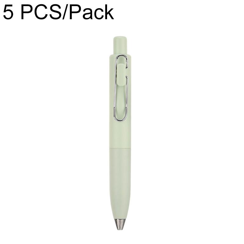 5 PCS/Pack 0.5mm Bullet Tip Colorful Retractable Pocket Ballpoint Pen, Color:Bean Green - Shopkiz.com