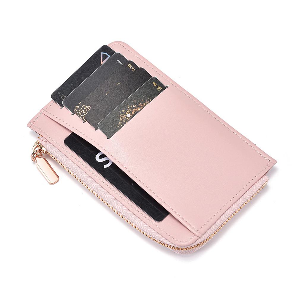 Women Multifunctional Coin Zipper Coin Card Bag(Light Pink) - Shopkiz.com