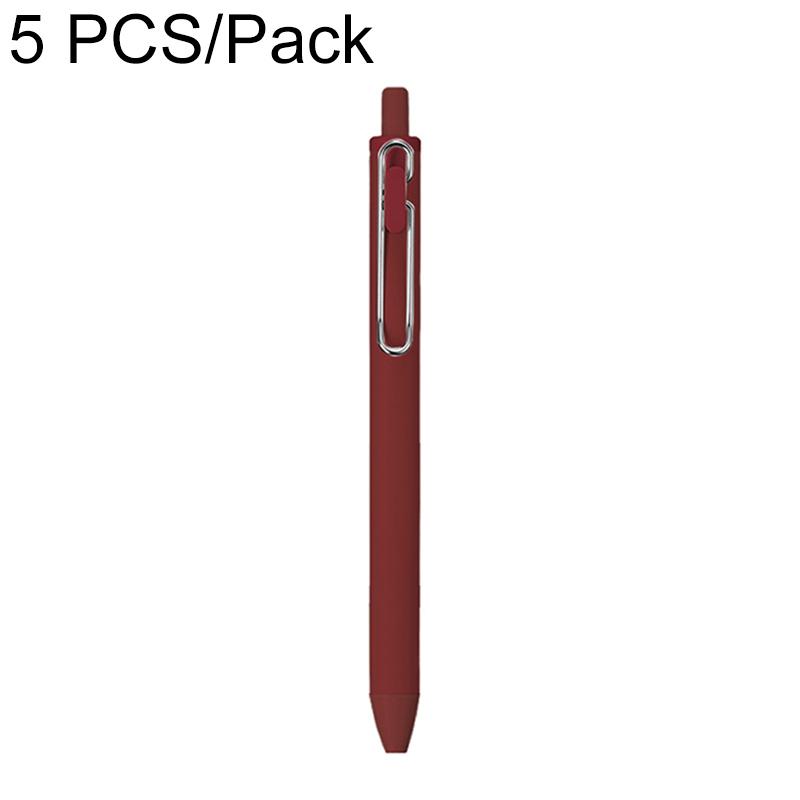5 PCS/Pack 0.5mm Bullet Tip Colorful Retractable Pocket Ballpoint Pen(Red) - Shopkiz.com