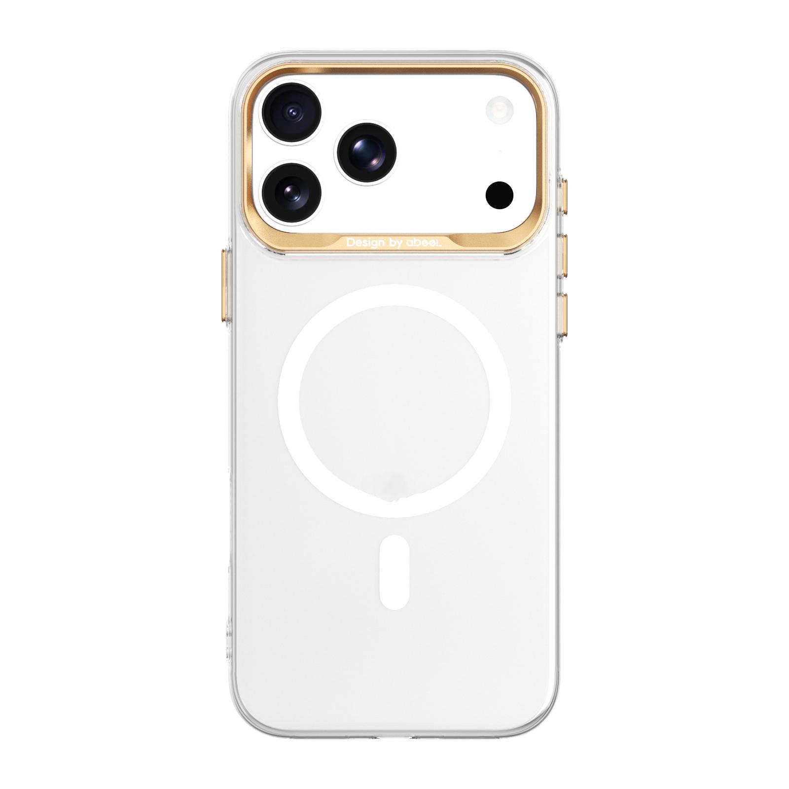 For iPhone 18 Pro Max ABEEL Transparent Magnetic Hardened PC Phone Case(White) - Shopkiz.com