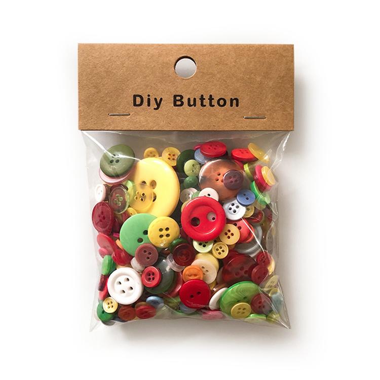 150g/Pack Mixed Sizes Colorful Round Resin Buttons DIY Craft Kit for Children, 250-350 Pieces/Pack, Specification:Round(Colorful) - Shopkiz.com