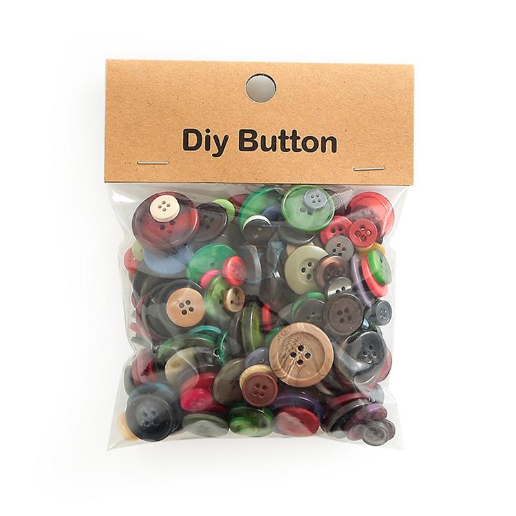 150g/Pack Mixed Sizes Colorful Round Resin Buttons DIY Craft Kit for Children, 250-350 Pieces/Pack, Specification:Round(Multicolor) - Shopkiz.com