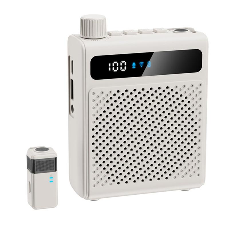 KY300 Single Mic Portable Wireless Lavalier Microphone Teaching Voice Amplifier(White) - Shopkiz.com