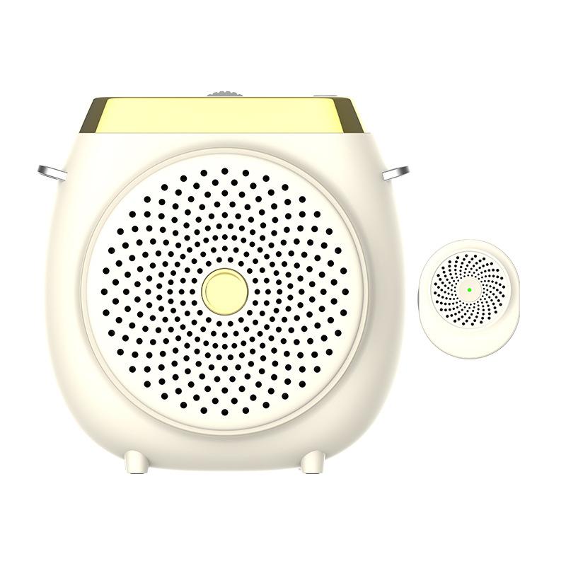 M26 Single Mic Portable Wireless Lavalier Microphone Teaching Voice Amplifier(Light Yellow) - Shopkiz.com