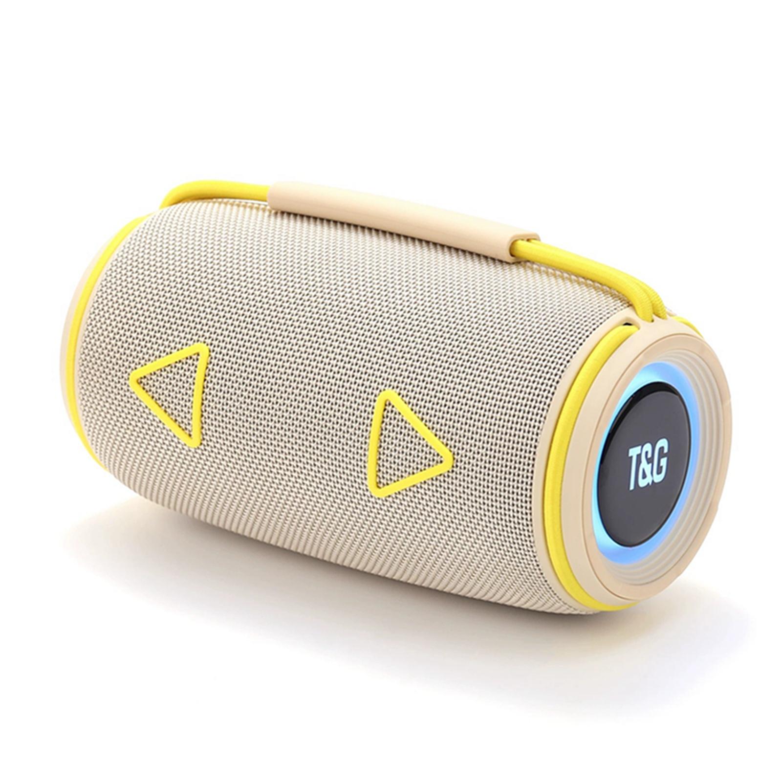 T&G TG-657 Pro Color-changing LED Lights Wireless Bluetooth Speaker, Supports Memory Cards and USB(White+Yellow) - Shopkiz.com