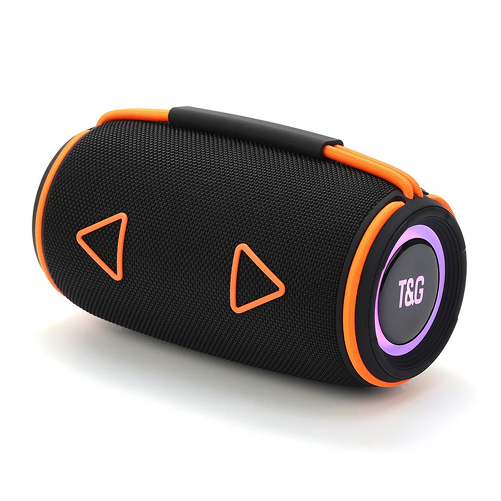 T&G TG-657 Pro Color-changing LED Lights Wireless Bluetooth Speaker, Supports Memory Cards and USB(Black+Orange) - Shopkiz.com