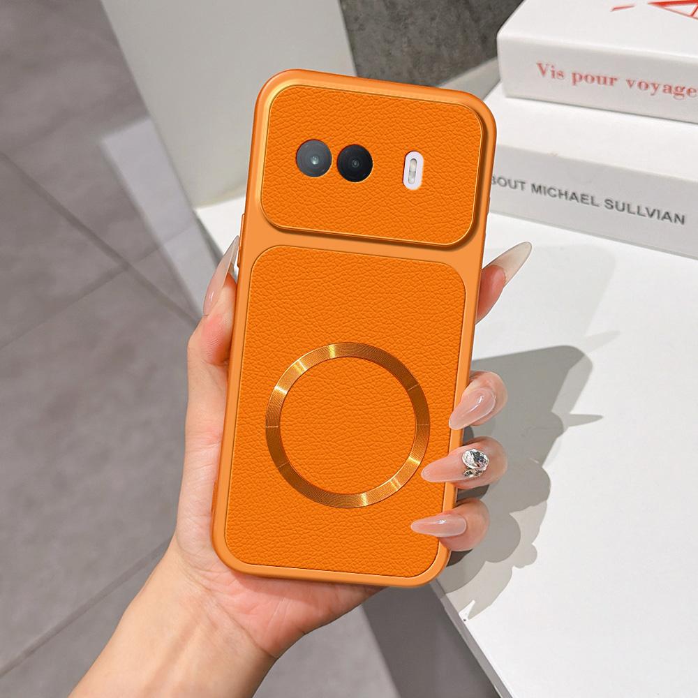 For vivo iQOO Z11 Turbo 5G Lambskin Series Magnetic Skin Feel Phone Case(Orange) - Shopkiz.com