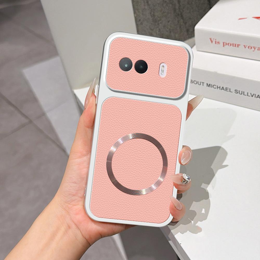 For vivo iQOO Z11 Turbo 5G Lambskin Series Magnetic Skin Feel Phone Case(Pink) - Shopkiz.com