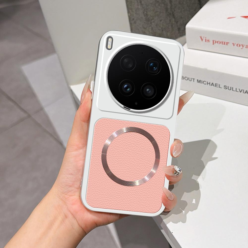 For vivo X300 Ultra Lambskin Series Magnetic Skin Feel Phone Case(Pink) - Shopkiz.com