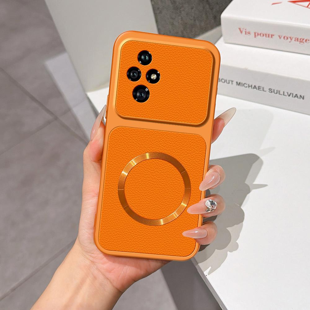 For Honor 200 Lambskin Series Magnetic Skin Feel Phone Case(Orange) - Shopkiz.com