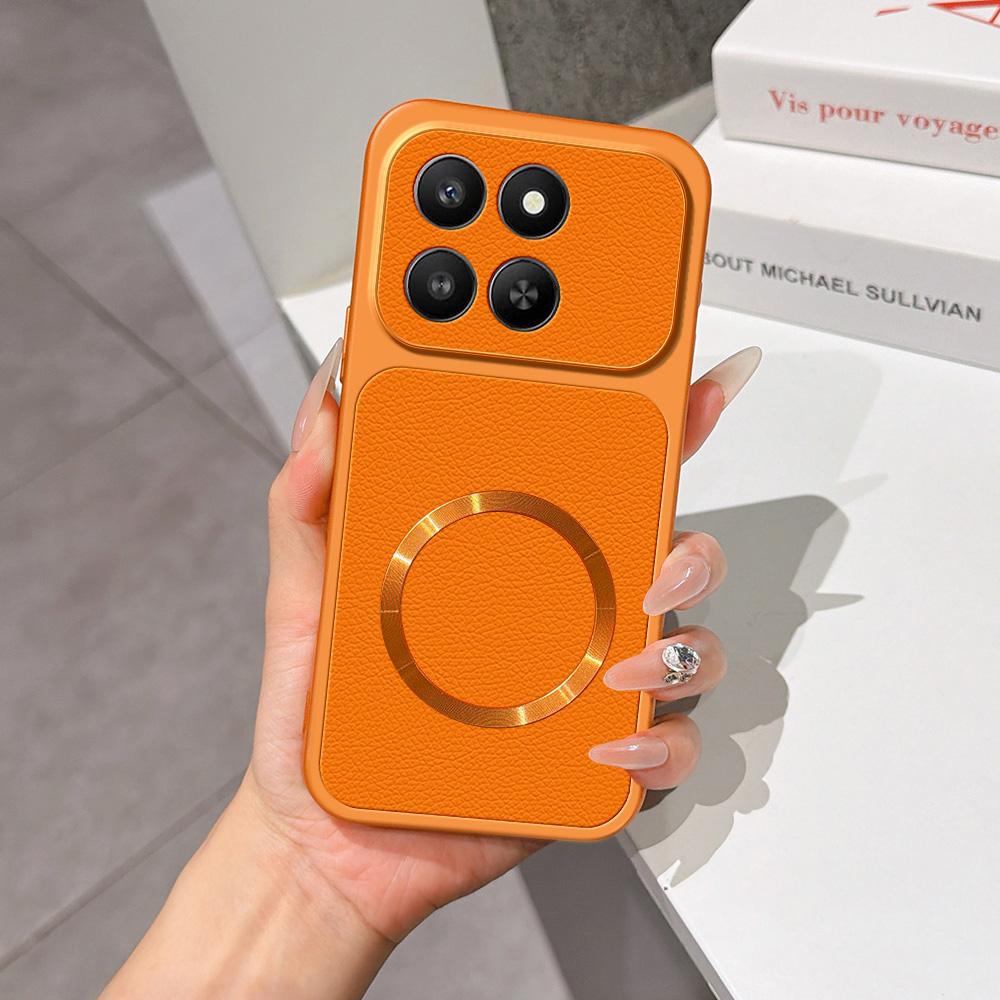 For Honor 400 Smart Lambskin Series Magnetic Skin Feel Phone Case(Orange) - Shopkiz.com