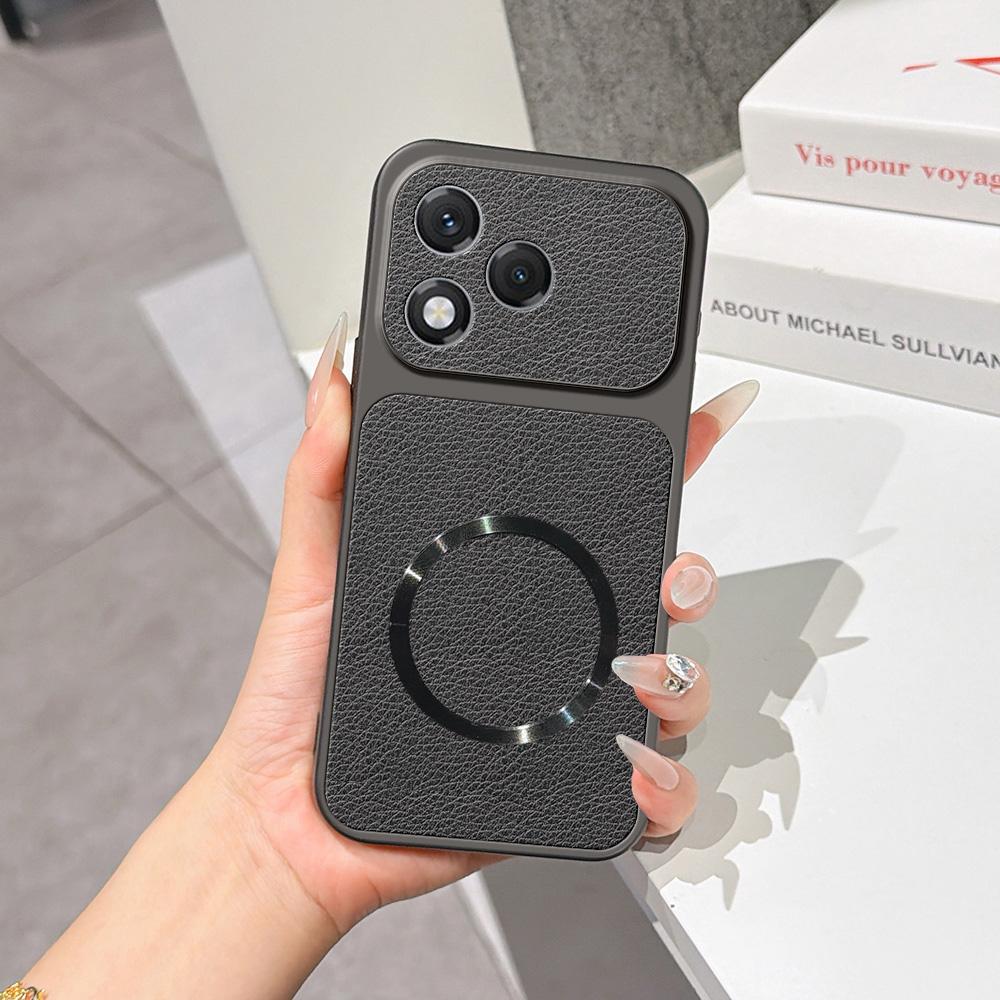 For Honor 400 Lite Global Lambskin Series Magnetic Skin Feel Phone Case(Black) - Shopkiz.com