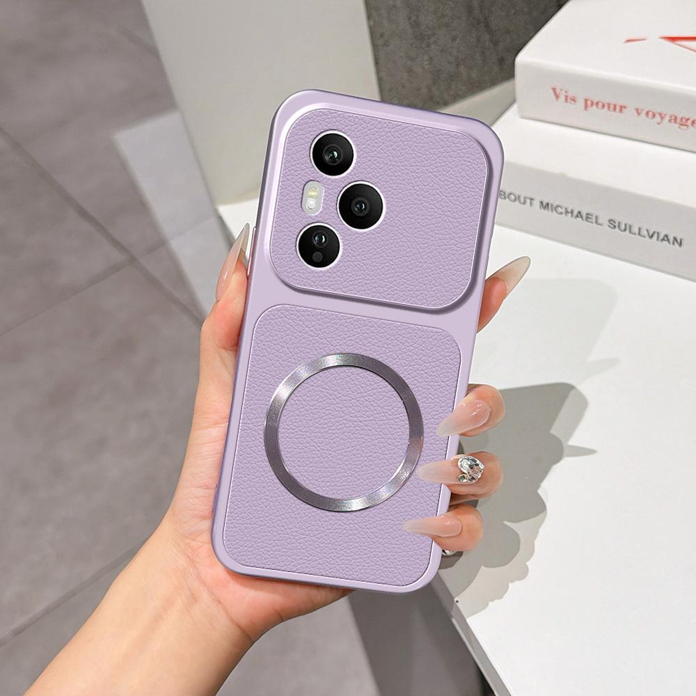 For Honor 400 Pro Global 160.8mm Lambskin Series Magnetic Skin Feel Phone Case(Purple) - Shopkiz.com