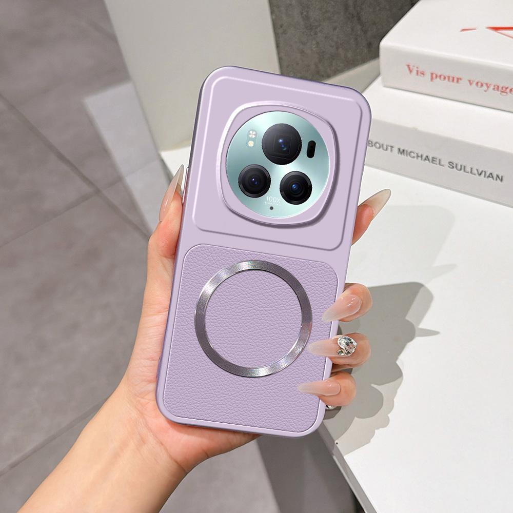 For Honor Magic6 Pro Lambskin Series Magnetic Skin Feel Phone Case(Purple) - Shopkiz.com