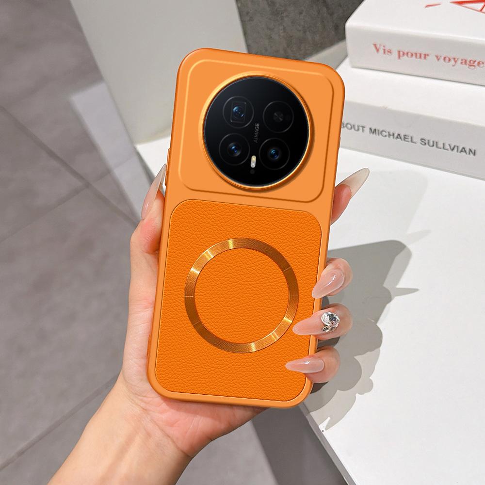 For Honor Magic8 Lambskin Series Magnetic Skin Feel Phone Case(Orange) - Shopkiz.com