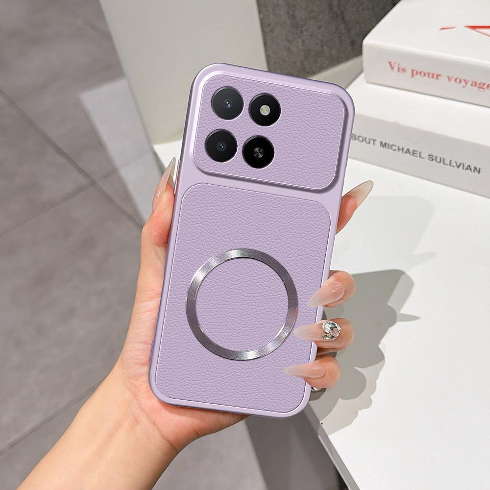 For Honor X5b Lambskin Series Magnetic Skin Feel Phone Case(Purple) - Shopkiz.com