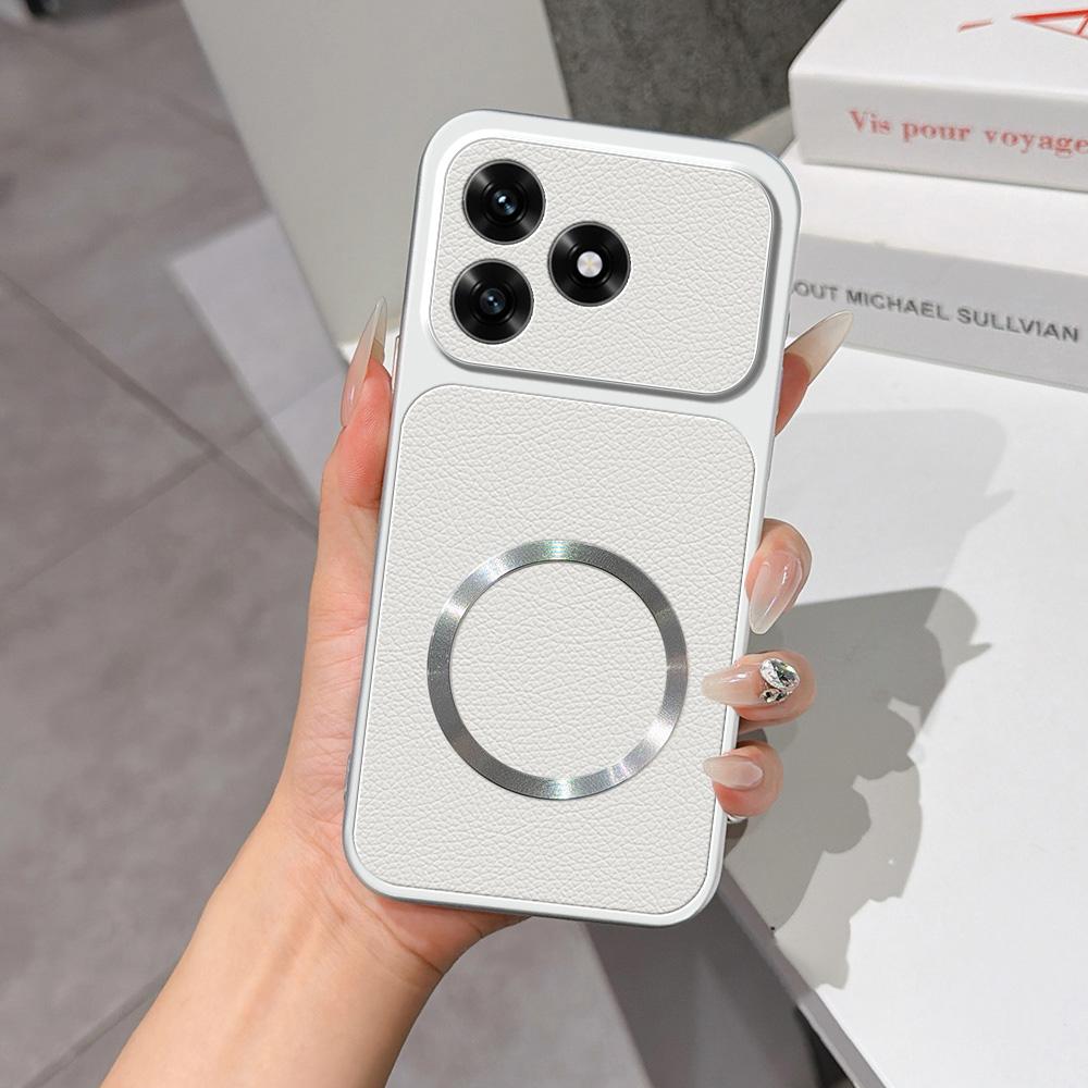 For Honor X5c / X5c Plus Lambskin Series Magnetic Skin Feel Phone Case(Silver) - Shopkiz.com