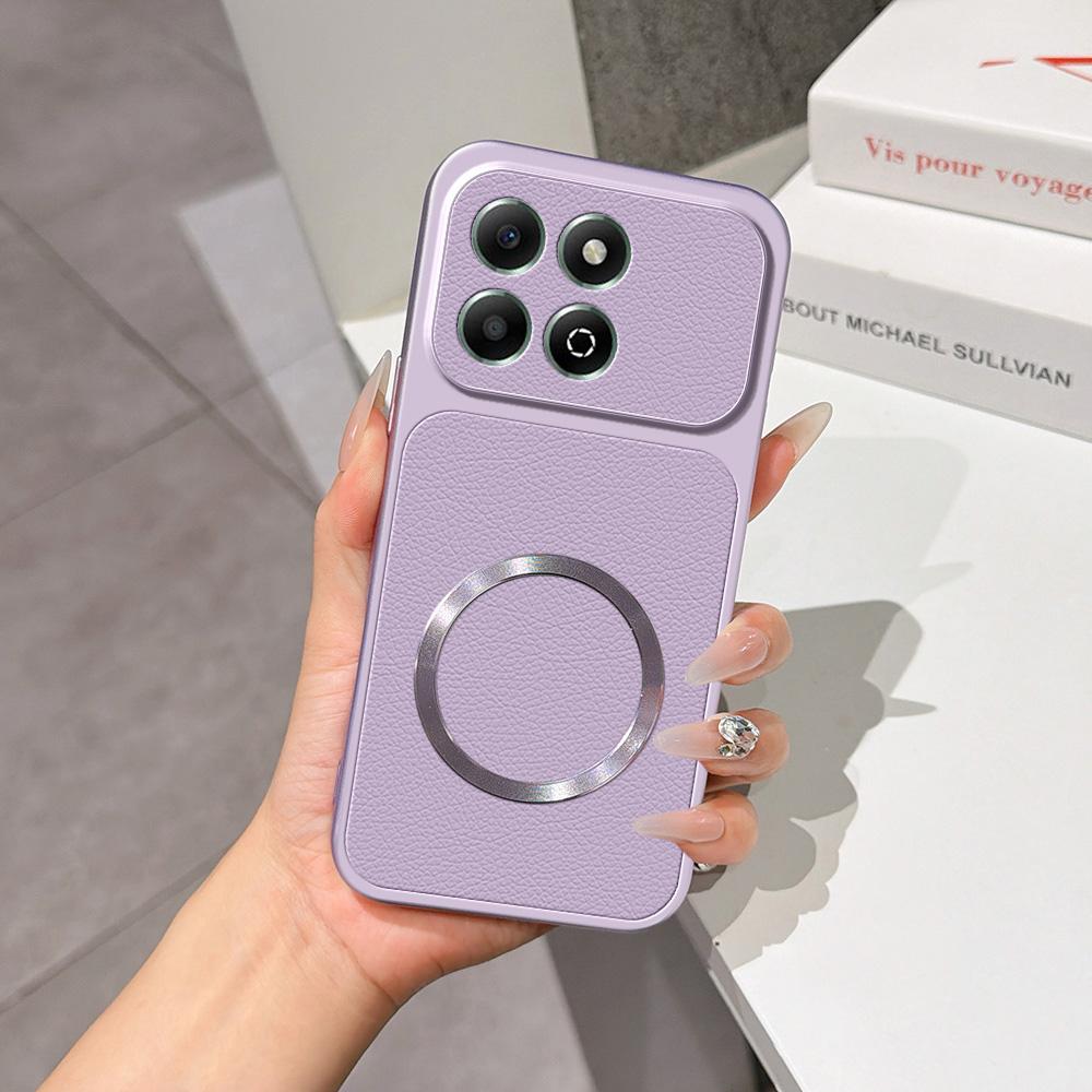 For Honor X6b 4G Lambskin Series Magnetic Skin Feel Phone Case(Purple) - Shopkiz.com